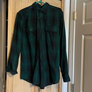 Faded Glory Green and Black Flannel size small